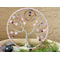 pink and cherry theme wire tree of life front view owl charm accent braided trunk whispy branches
